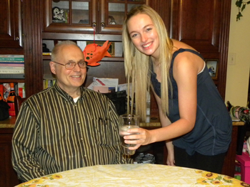 Woman providing in home care services for a man in Westmont, IL